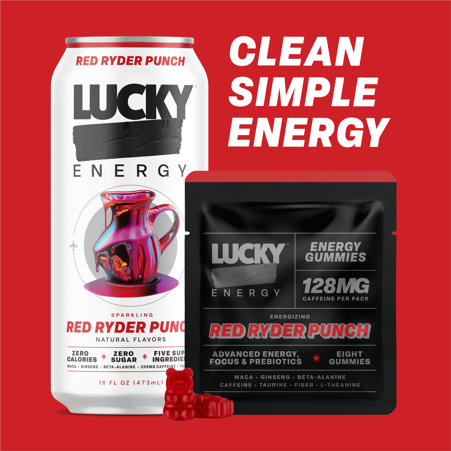 Daily Energy Gummies (Red Ryder Punch) - 10 Pack